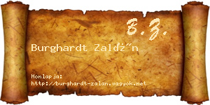 Burghardt Zalán névjegykártya